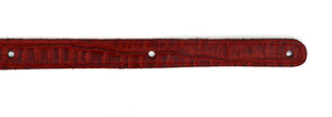 Magma Leathers 2.52" Delux Argentinean Leather Guitar Strap Crocodrile Red (07MCO05.)