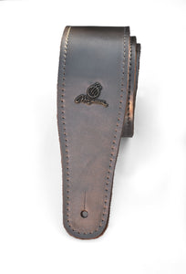 Magma Leathers 2.52" Delux Argentinean Leather Chamois Guitar Strap Cristal Metallic Pewter (07MCR01PE.)