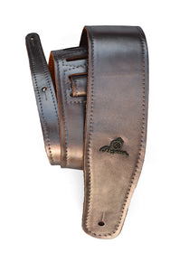 Magma Leathers 2.52" Delux Argentinean Leather Chamois Guitar Strap Cristal Metallic Pewter (07MCR01PE.)