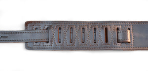 Magma Leathers 2.52" Delux Argentinean Leather Chamois Guitar Strap Cristal Metallic Pewter (07MCR01PE.)