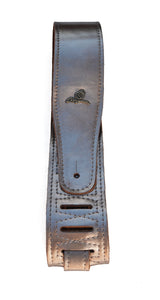 Magma Leathers 2.52" Delux Argentinean Leather Chamois Guitar Strap Cristal Metallic Pewter (07MCR01PE.)