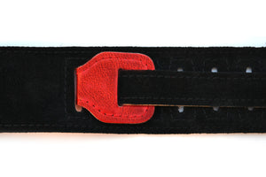 Magma Leathers 2.52" Delux Argentinean Leather Chamois Guitar Strap Cristal Metallic Red (07MCR01R.)