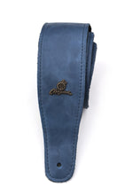 Load image into Gallery viewer, Magma Leathers 2.52&quot; Delux Argentinean VINTAGE leather Guitar Strap Blue (07MV03.)
