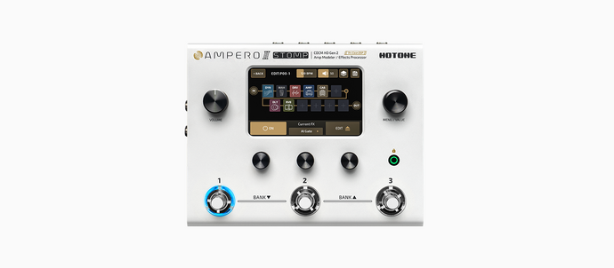 Hotone Ampero II Stomp MP-300 Amp Modeler & Effects Processor, (with 9V power supply)