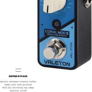 Valeton Coral Mod II Digital Modulation Chorus Flanger Phaser Univibe Tremolo Lofi Multi Effects Guitar Bass Pedal