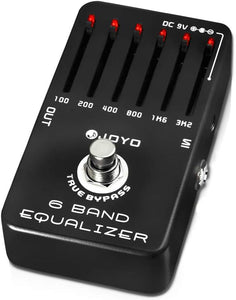 JOYO 6-Band EQ Pedal Electric Guitar Equalizer (100Hz 200Hz 400Hz 800Hz 1.6kHz 3.2kHz) Provides ±18dB for Each Band (JF-11)