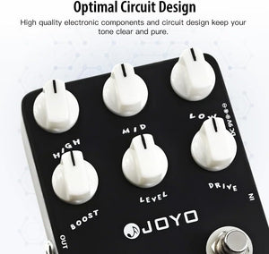 JOYO Metal Distortion Pedal with 3 Band EQ and Low-Mid-High Gain Boost for Electric Guitar Effect - Bypass (Extreme Metal JF-17)