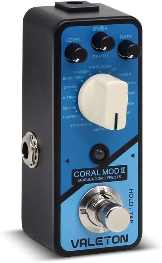 tremolo bass pedal Valeton Coral Mod II Digital Modulation Chorus Flanger Phaser Univibe Tremolo Lofi Multi Effects Guitar Bass Pedal (FBA-CRL-8)