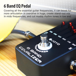 JOYO 6-Band EQ Pedal Electric Guitar Equalizer (100Hz 200Hz 400Hz 800Hz 1.6kHz 3.2kHz) Provides ±18dB for Each Band (JF-11)