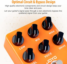 Load image into Gallery viewer, JOYO Overdrive Guitar Effect Pedal Amplifier Simulation Distortion Pedal for Electric Guitar - Bypass (Oxford Sound JF-22)
