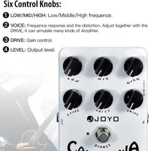 Load image into Gallery viewer, JOYO Overdrive Distortion Pedal Amp Simulator Rock Tones from OD to Dist for Electric Guitar Effect - Bypass (California Sound JF-15)
