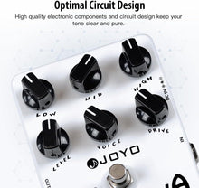 Load image into Gallery viewer, JOYO Overdrive Distortion Pedal Amp Simulator Rock Tones from OD to Dist for Electric Guitar Effect - Bypass (California Sound JF-15)
