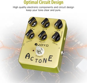 JOYO Distortion Vintage Tube AC30 Amp Simulator Pedal British Rock Sound for Electric Guitar Effect - Bypass (AC Tone JF-13)