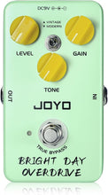 Load image into Gallery viewer, JOYO Blues Overdrive Guitar Pedals Hign Gain Overdrive from Vintage to Modern Tone for Electric Guitar True Bypass (BRIGHT DAY JF-25)
