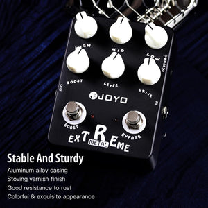 JOYO Metal Distortion Pedal with 3 Band EQ and Low-Mid-High Gain Boost for Electric Guitar Effect - Bypass (Extreme Metal JF-17)