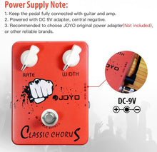 Load image into Gallery viewer, JOYO Chorus Pedal Crisp &amp; Transparent Chorus Full Bodied Sounds and Deep-clear Tone for Electric Guitar Effect - True Bypass (JF-05)
