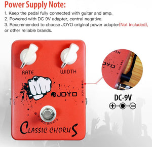 JOYO Chorus Pedal Crisp & Transparent Chorus Full Bodied Sounds and Deep-clear Tone for Electric Guitar Effect - True Bypass (JF-05)