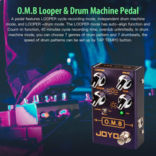 Load image into Gallery viewer, JOYO Looper &amp; Drum Machine Pedal (Looper Cycle Recording/Drum Machine/Looper+Drum) for Electric Guitar Effect (O.M.B R-06)
