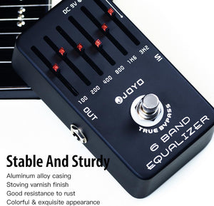 JOYO 6-Band EQ Pedal Electric Guitar Equalizer (100Hz 200Hz 400Hz 800Hz 1.6kHz 3.2kHz) Provides ±18dB for Each Band (JF-11)