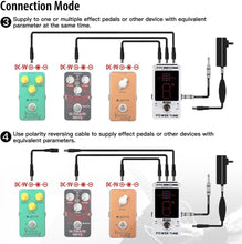 Load image into Gallery viewer, JOYO Power Supply Tuner Pedal with Isolated 8-Channel (2 at 500mA, 6 at 100mA) Low Noise DC 9V Output - True Bypass (Power Tune JF-18R)
