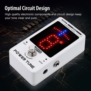 JOYO Power Supply Tuner Pedal with Isolated 8-Channel (2 at 500mA, 6 at 100mA) Low Noise DC 9V Output - True Bypass (Power Tune JF-18R)