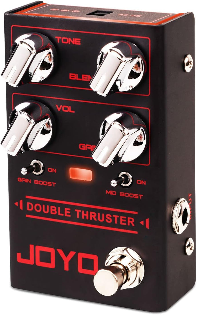 JOYO Bass Guitar Pedals High Gain Overdrive Effect Pedal with Independent Mid Frequency and Gain Boost for Bassist Electric Guitar Bass (DOUBLE THRUSTER R-28)