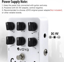 Load image into Gallery viewer, JOYO Overdrive Distortion Pedal Amp Simulator Rock Tones from OD to Dist for Electric Guitar Effect - Bypass (California Sound JF-15)
