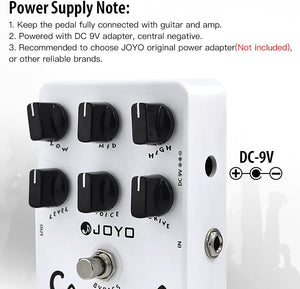 JOYO Overdrive Distortion Pedal Amp Simulator Rock Tones from OD to Dist for Electric Guitar Effect - Bypass (California Sound JF-15)