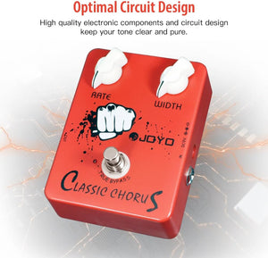 JOYO Chorus Pedal Crisp & Transparent Chorus Full Bodied Sounds and Deep-clear Tone for Electric Guitar Effect - True Bypass (JF-05)