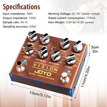 Load image into Gallery viewer, JOYO Modulation Multi Effects Pedal R Series Dual Channel Stereo Input and Output 9 Effects for Electric Guitar (Vision R-09)
