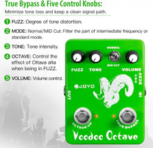 Load image into Gallery viewer, JOYO Octave Fuzz Pedal Germanium Fuzz 60&#39;s Rock Effect with &quot;Mid-cut&quot; for Electric Guitar - True Bypass (Voodoo Fuzz JF-12)
