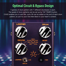 Load image into Gallery viewer, JOYO Looper &amp; Drum Machine Pedal (Looper Cycle Recording/Drum Machine/Looper+Drum) for Electric Guitar Effect (O.M.B R-06)
