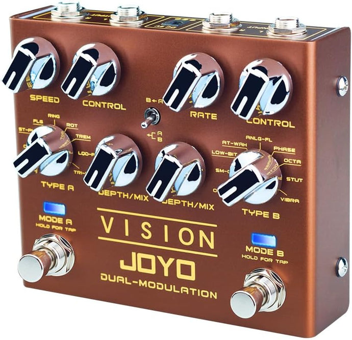 JOYO Modulation Multi Effects Pedal R Series Dual Channel Stereo Input and Output 9 Effects for Electric Guitar (Vision R-09)