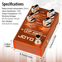 Load image into Gallery viewer, JOYO Overdrive Pedal R Series OD Pedal Rock Compression Tone with Gain COMP for Electric Guitar Effect (ZIP AMP R-04)
