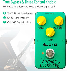 JOYO Vintage Overdrive Pedal Classic Tube Screamer Pedal for Electric Guitar Effect - True Bypass (JF-01)