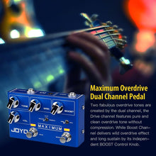 Load image into Gallery viewer, JOYO Brand R-05 Overdrive Pedal, Dual Channel, Blue - Electric Guitar Effects
