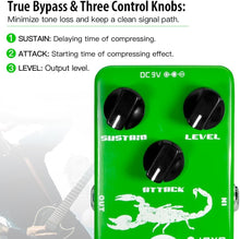 Load image into Gallery viewer, JOYO Dyna Compressor, JF-10 Model for Electric Guitar &amp; Bass, Classic Ross Re-creation, Low Noise, True Bypass
