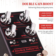 Load image into Gallery viewer, JOYO Bass Guitar Pedals High Gain Overdrive Effect Pedal with Independent Mid Frequency and Gain Boost for Bassist Electric Guitar Bass (DOUBLE THRUSTER R-28)
