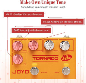 JOYO Overdrive Effect Pedal Dual Channel with Independent Footswitch for Electric Guitar - JDC Signature (TORNADO R-21)