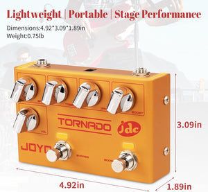 JOYO Overdrive Effect Pedal Dual Channel with Independent Footswitch for Electric Guitar - JDC Signature (TORNADO R-21)