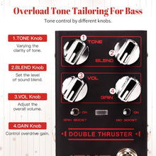 Load image into Gallery viewer, JOYO Bass Guitar Pedals High Gain Overdrive Effect Pedal with Independent Mid Frequency and Gain Boost for Bassist Electric Guitar Bass (DOUBLE THRUSTER R-28)
