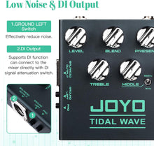 Load image into Gallery viewer, JOYO Bass Guitar Pedals Preamp Overdrive Pedal with EQ and Noise Reduction DI Output for Pop Funk Metal Bassist Electric Guitar (TIDAL WAVE R-30)
