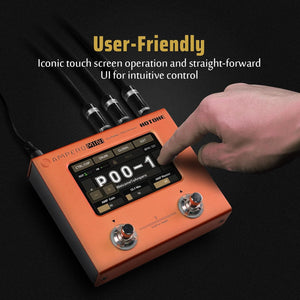 HOTONE Multi Effects Processor Pedal Guitar Bass Amp Modeling IR Cabinets Simulation Multi Language Multi-Effects with Expression Pedal Stereo OTG USB Audio Interface Ampero Mini MP-50 (Orange)