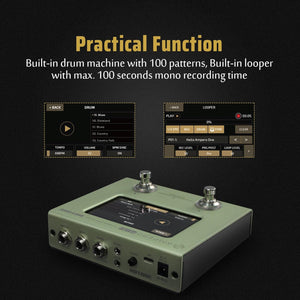 HOTONE Multi Effects Processor Pedal Guitar Bass Amp Modeling IR Cabinets Simulation Multi Language Multi-Effects with Expression Pedal Stereo OTG USB Audio Interface Ampero Mini MP-50 (Matcha)