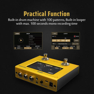 HOTONE Multi Effects Processor Pedal Guitar Bass Amp Modeling IR Cabinets Simulation Multi Language Multi-Effects with Expression Pedal Stereo OTG USB Audio Interface Ampero Mini MP-50 (Marigold)