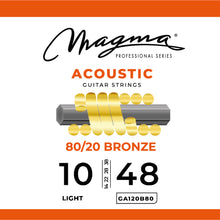 Load image into Gallery viewer, Magma Acoustic Guitar Strings Regular Light Gauge 80/20 Bronze Set, .010 - .048 (GA120B80)

