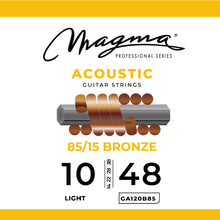Load image into Gallery viewer, Magma Acoustic Guitar Strings Regular Light Gauge 85/15 Bronze Set, .010 - .048 (GA120B85)
