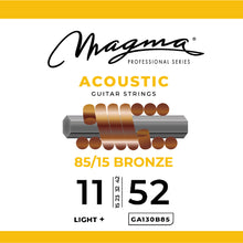 Load image into Gallery viewer, Magma Acoustic Guitar Strings Regular Light + Gauge 85/15 Bronze Set, .011 - .052 (GA130B85)
