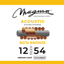 Load image into Gallery viewer, Magma Acoustic Guitar Strings Medium Light Gauge 85/15 Bronze Set, .012 - .054 (GA140B85)

