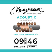 Load image into Gallery viewer, Magma Acoustic Guitar Strings Light Gauge COATED Phosphor Bronze Set, .009 - .046 (GA110P)
